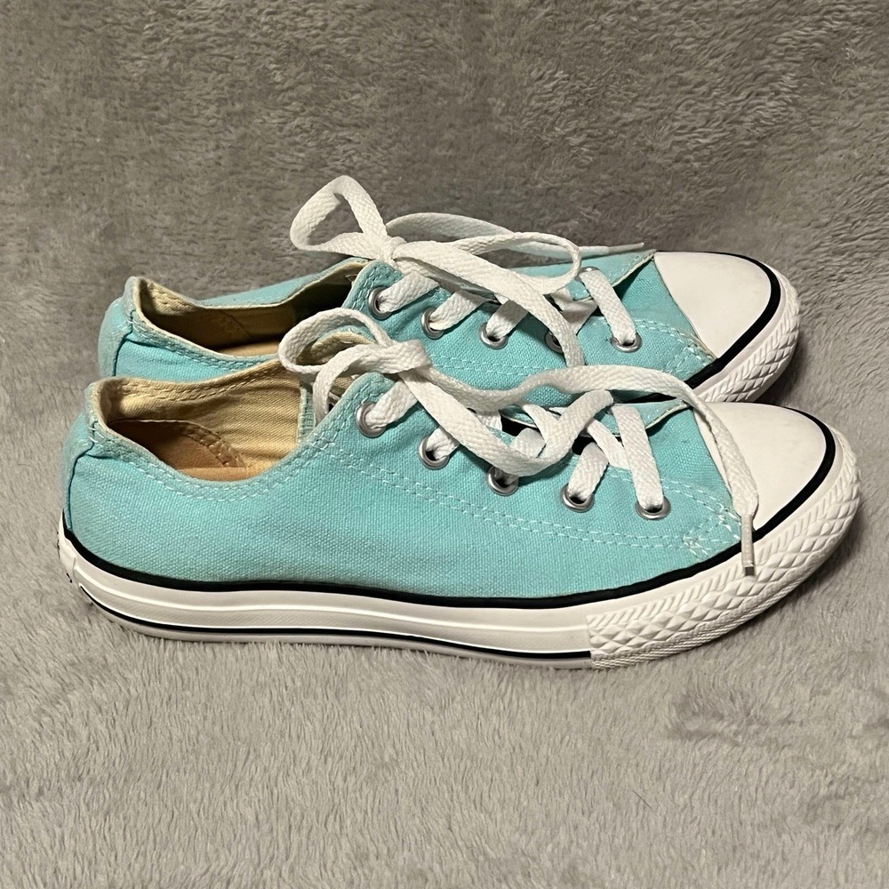 Converse All‎ Star shoes Unisex Youth Size 2 Turquoise Blue Low Top Sneakers